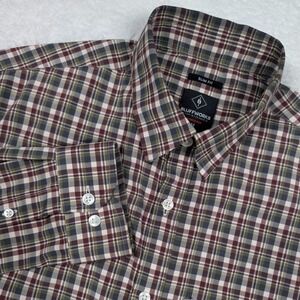 Bluffworks Meridian Dress Shirt Mens M Slim Fit Multicolor Plaid Button Down L/S